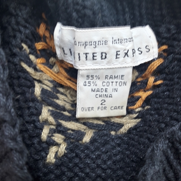 Vintage Sweater Oversized Quilt Blanket Patchwork Pattern Butterfly Retro 80s - Picture 7 of 13